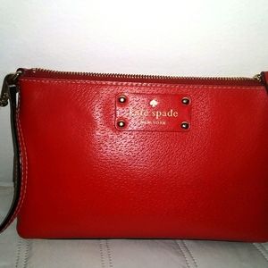 Kate Spade Wellesley Linet Leather Wristlet Red